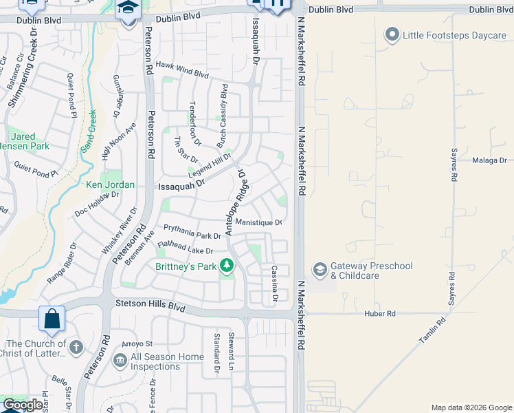 map of restaurants, bars, coffee shops, grocery stores, and more near 5797 Caithness Place in Colorado Springs