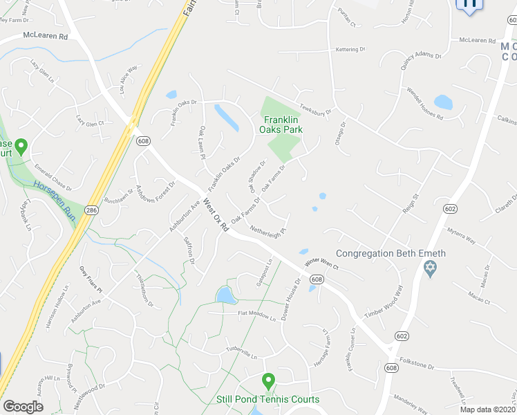 map of restaurants, bars, coffee shops, grocery stores, and more near 12773 Oak Farms Drive in Herndon