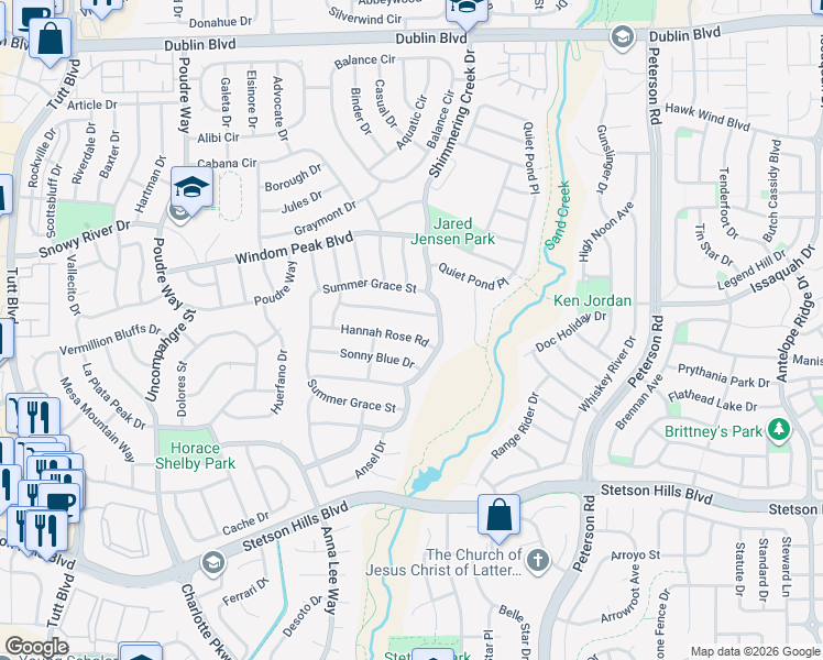 map of restaurants, bars, coffee shops, grocery stores, and more near 6615 Cool Mountain Drive in Colorado Springs