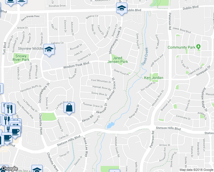 map of restaurants, bars, coffee shops, grocery stores, and more near 6615 Cool Mountain Drive in Colorado Springs