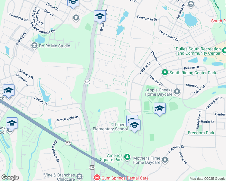 map of restaurants, bars, coffee shops, grocery stores, and more near 42245 Saint Huberts Place in Chantilly