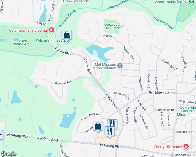 map of restaurants, bars, coffee shops, grocery stores, and more near 3205 Shoreside Drive in Columbia