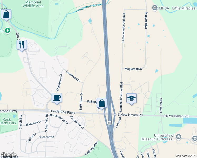 map of restaurants, bars, coffee shops, grocery stores, and more near 3005 Falling Leaf Court in Columbia