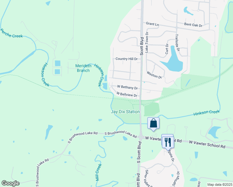 map of restaurants, bars, coffee shops, grocery stores, and more near 4523 West Bellview Drive in Columbia