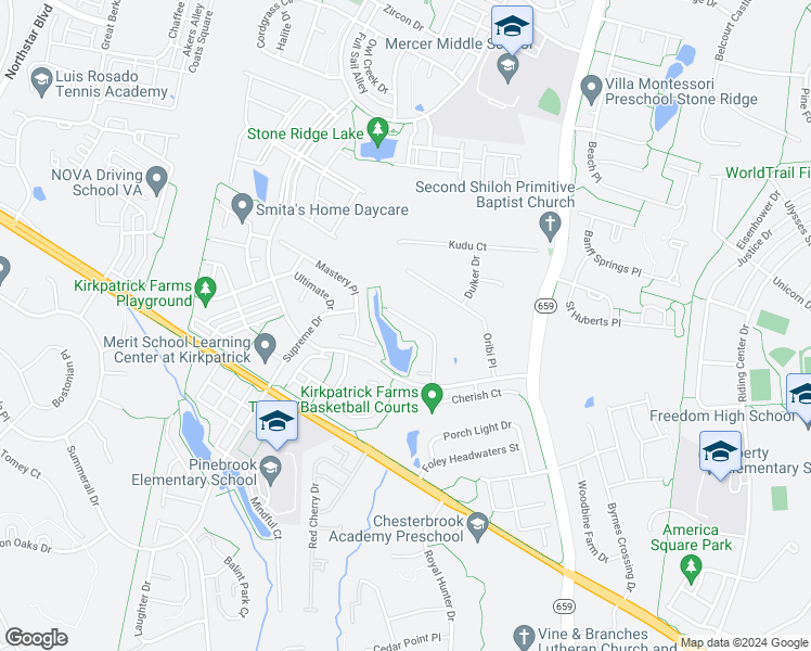 map of restaurants, bars, coffee shops, grocery stores, and more near 25291 Diligence Court in Aldie