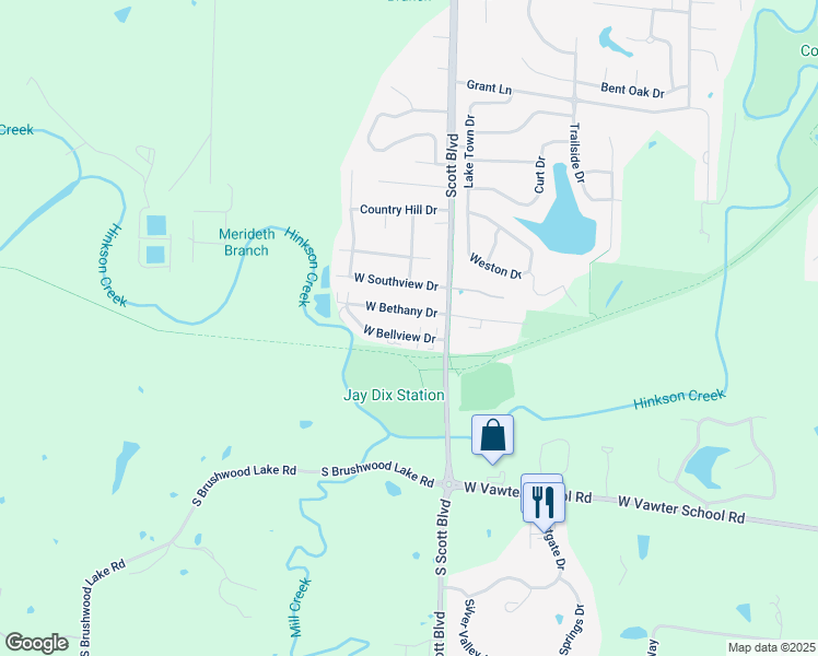 map of restaurants, bars, coffee shops, grocery stores, and more near 4431 West Bellview Drive in Columbia