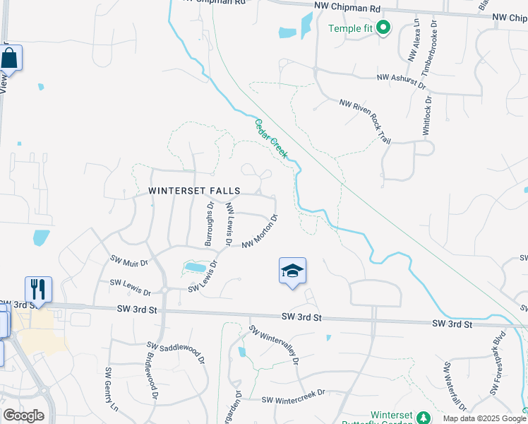 map of restaurants, bars, coffee shops, grocery stores, and more near 2704 Northwest Olmstead Drive in Lee's Summit