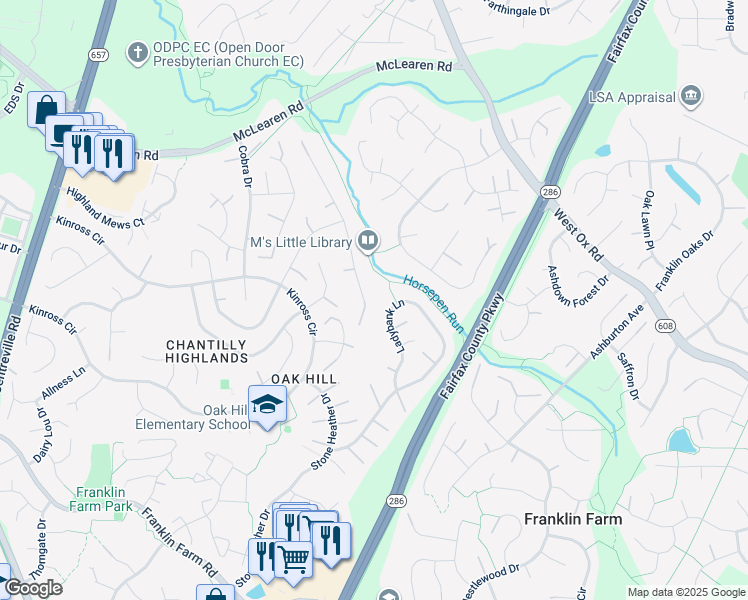 map of restaurants, bars, coffee shops, grocery stores, and more near 2967 Mother Well Court in Herndon