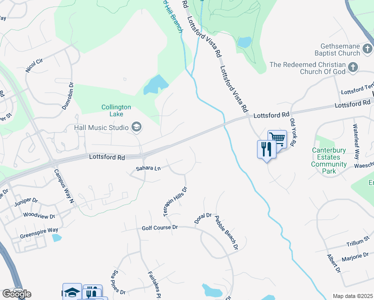map of restaurants, bars, coffee shops, grocery stores, and more near 10746 Willow Oaks Drive in Mitchellville
