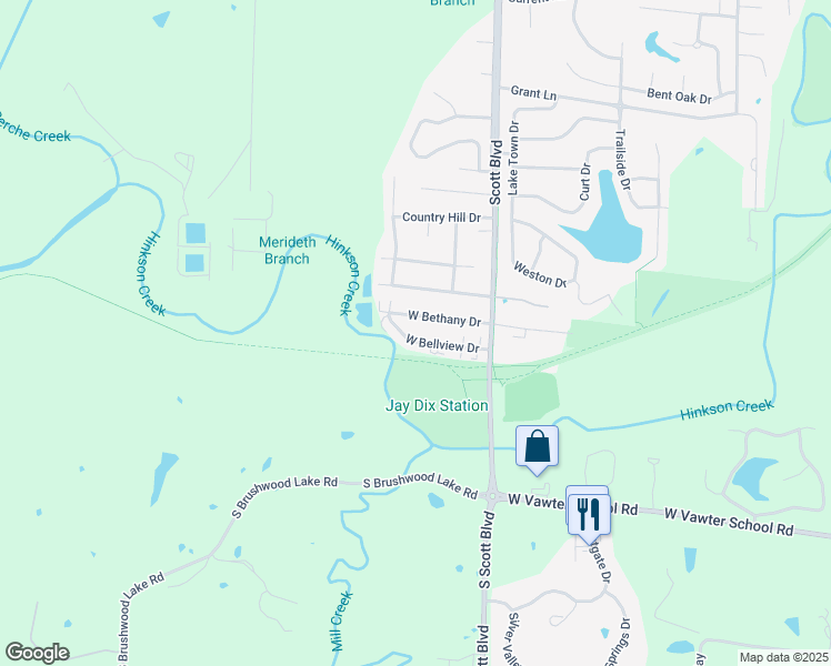 map of restaurants, bars, coffee shops, grocery stores, and more near 4523 West Bellview Drive in Columbia
