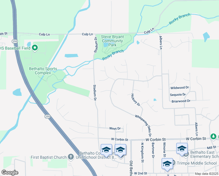 map of restaurants, bars, coffee shops, grocery stores, and more near 8 Hawthorn Court in Bethalto