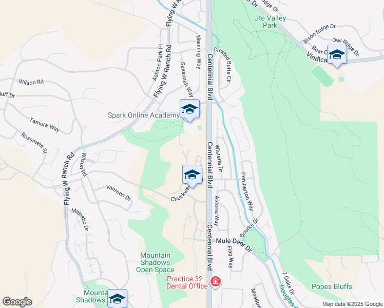 map of restaurants, bars, coffee shops, grocery stores, and more near 5937 Canyon Reserve Heights in Colorado Springs