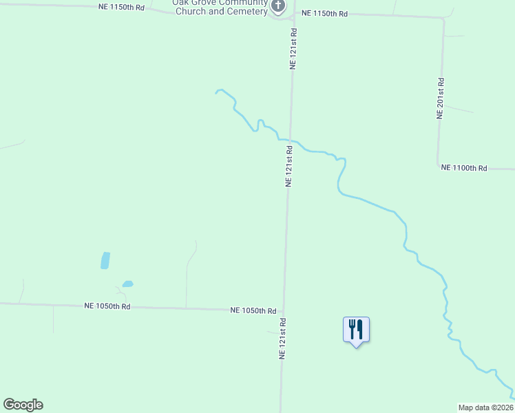 map of restaurants, bars, coffee shops, grocery stores, and more near 1074 Northeast 121st Road in Warrensburg