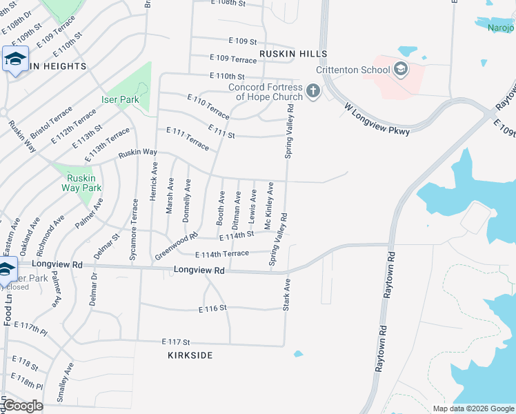 map of restaurants, bars, coffee shops, grocery stores, and more near 11306 Mckinley Avenue in Kansas City