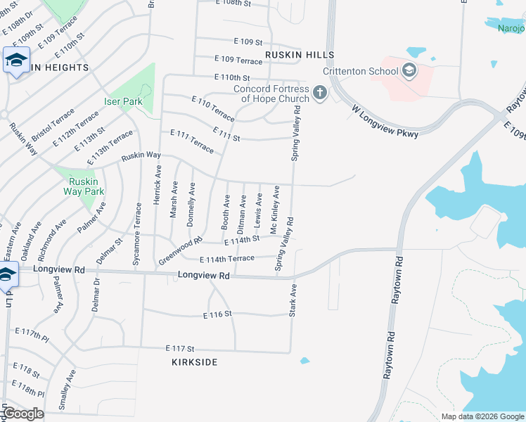 map of restaurants, bars, coffee shops, grocery stores, and more near 11306 Mckinley Avenue in Kansas City