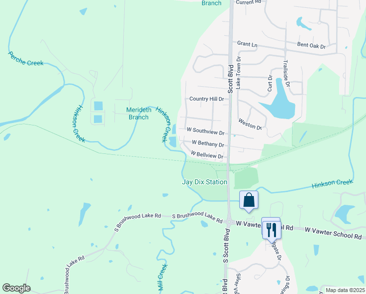 map of restaurants, bars, coffee shops, grocery stores, and more near 4540 West Bellview Drive in Columbia
