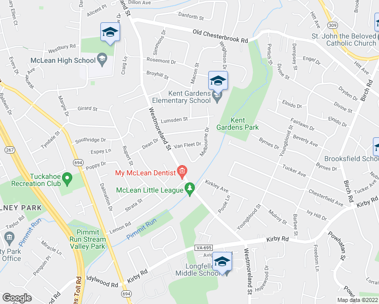 map of restaurants, bars, coffee shops, grocery stores, and more near 1807 Mount Pleasant Drive in McLean