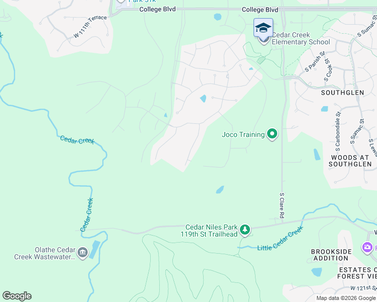 map of restaurants, bars, coffee shops, grocery stores, and more near 25250 West 119th Street in Olathe