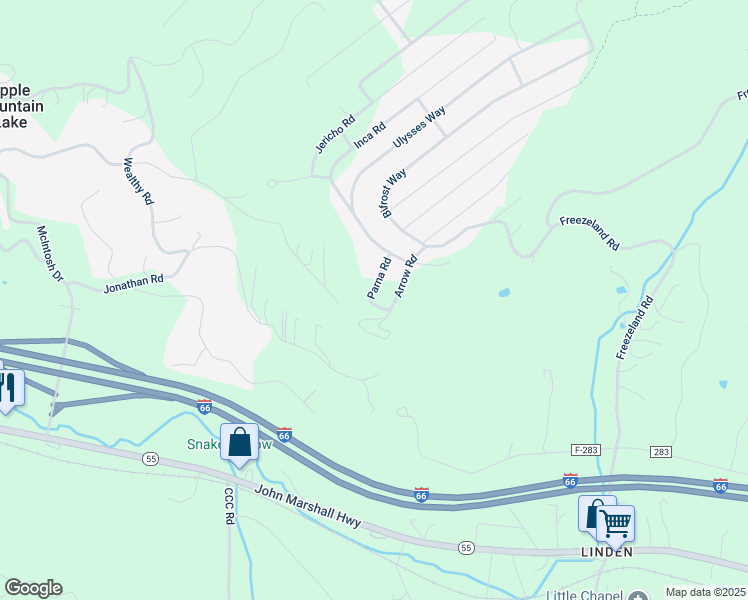 map of restaurants, bars, coffee shops, grocery stores, and more near 14 Dogpatch Lane in Warren County