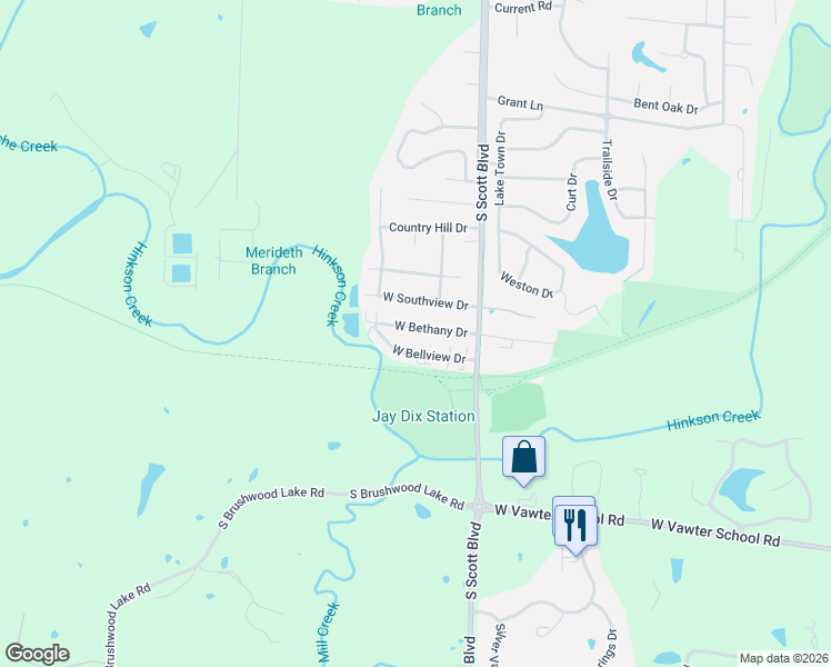 map of restaurants, bars, coffee shops, grocery stores, and more near 4523 West Bellview Drive in Columbia