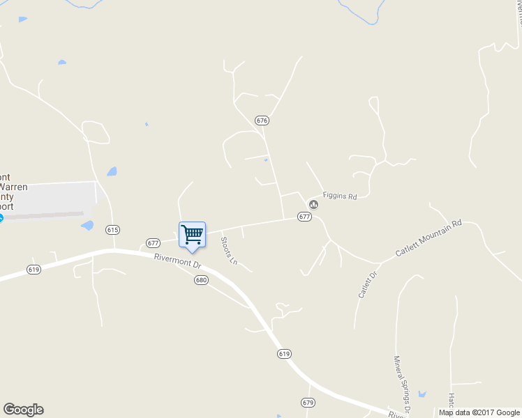 map of restaurants, bars, coffee shops, grocery stores, and more near 437 Catlett Mountain Road in Front Royal