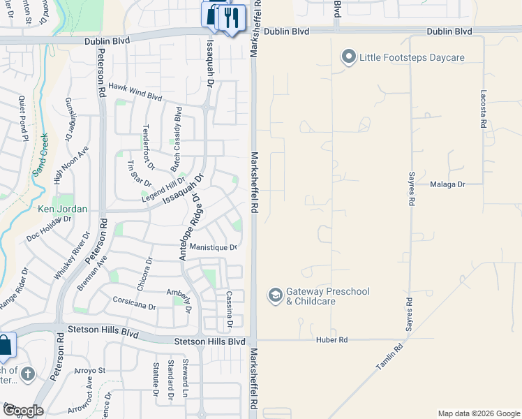 map of restaurants, bars, coffee shops, grocery stores, and more near 6031 Jorie Road in Colorado Springs