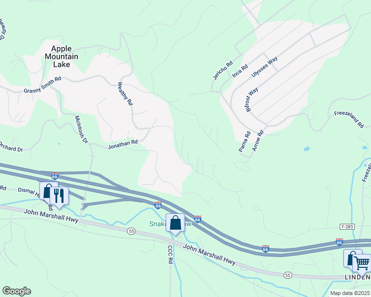 map of restaurants, bars, coffee shops, grocery stores, and more near 551 Jonathan Road in Linden