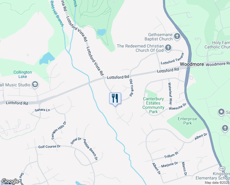 map of restaurants, bars, coffee shops, grocery stores, and more near 2009 Saint Georges Way in Bowie