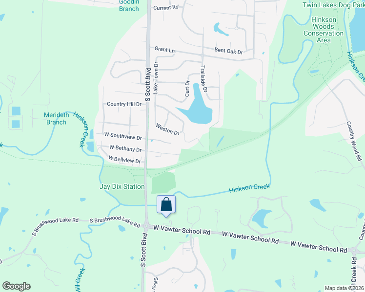 map of restaurants, bars, coffee shops, grocery stores, and more near 4000-4012 West Bethany Drive in Columbia