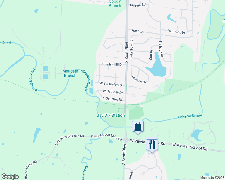 map of restaurants, bars, coffee shops, grocery stores, and more near 4431 West Bellview Drive in Columbia