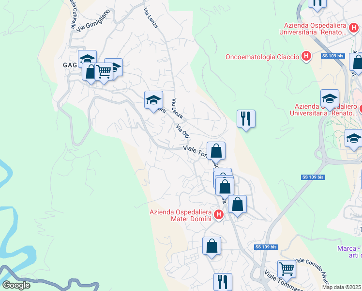map of restaurants, bars, coffee shops, grocery stores, and more near 19/1 Via Nicola Misasi in Catanzaro