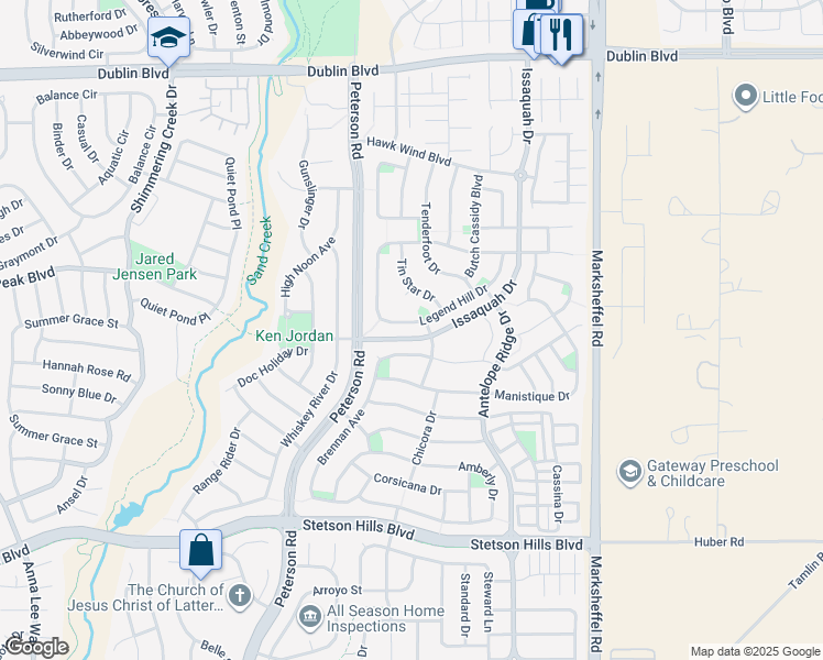 map of restaurants, bars, coffee shops, grocery stores, and more near 7367 Legend Hill Drive in Colorado Springs