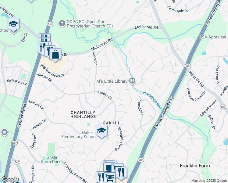 map of restaurants, bars, coffee shops, grocery stores, and more near 13329 Glen Taylor Lane in Herndon
