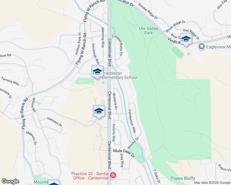 map of restaurants, bars, coffee shops, grocery stores, and more near 6120 Pemberton Way in Colorado Springs