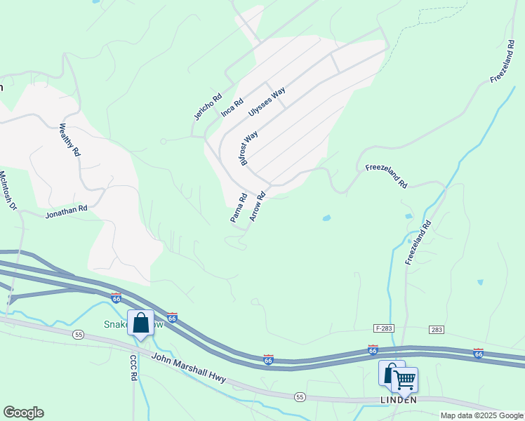 map of restaurants, bars, coffee shops, grocery stores, and more near 95 Arrow Road in Skyland Estates