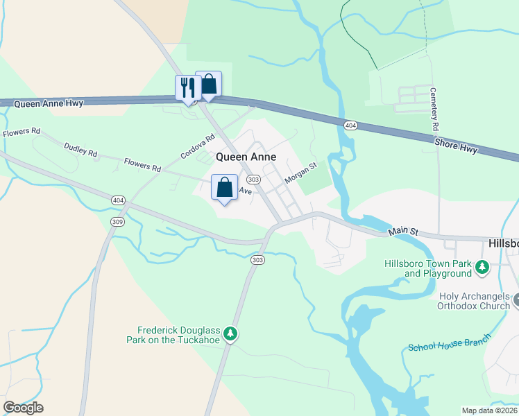 map of restaurants, bars, coffee shops, grocery stores, and more near 13519 Main Street in Queen Anne