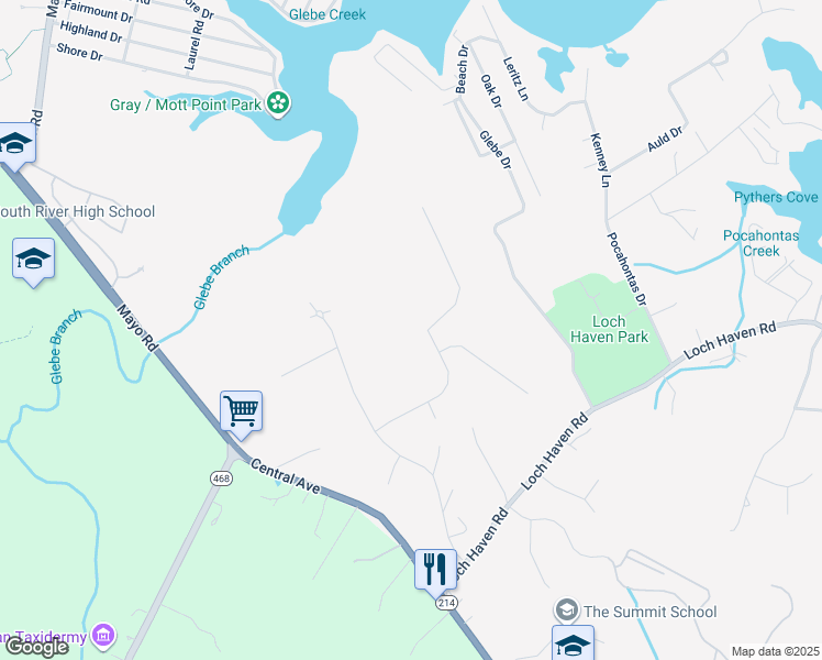 map of restaurants, bars, coffee shops, grocery stores, and more near 3754 Colliers Drive in Edgewater