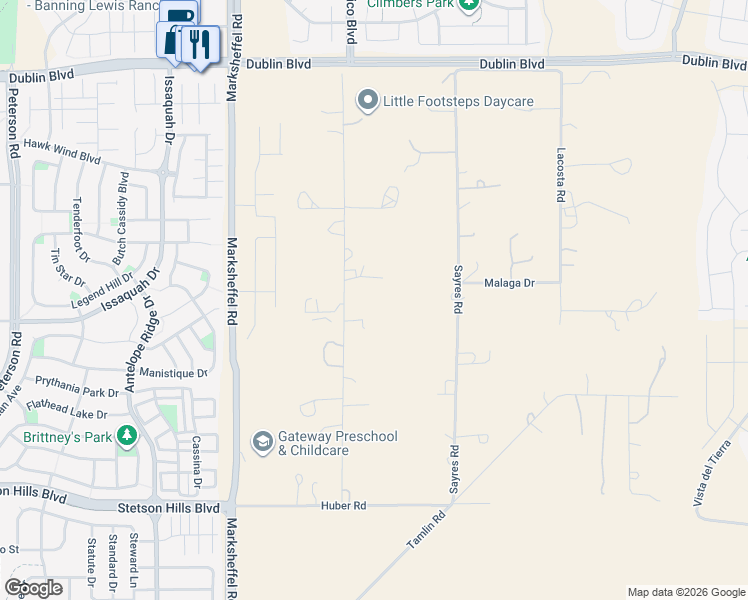 map of restaurants, bars, coffee shops, grocery stores, and more near 6025 Luther Road in Colorado Springs
