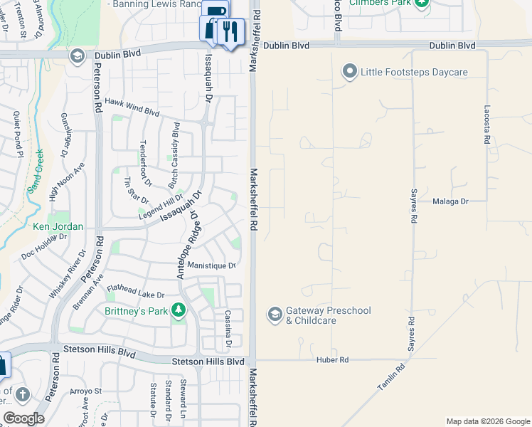 map of restaurants, bars, coffee shops, grocery stores, and more near 6094 Jorie Road in Colorado Springs