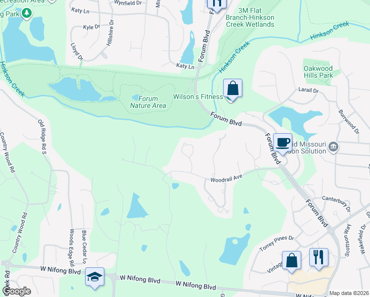 map of restaurants, bars, coffee shops, grocery stores, and more near 3207 Westcreek Circle in Columbia