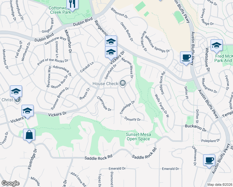 map of restaurants, bars, coffee shops, grocery stores, and more near 7865 Montarbor Drive in Colorado Springs