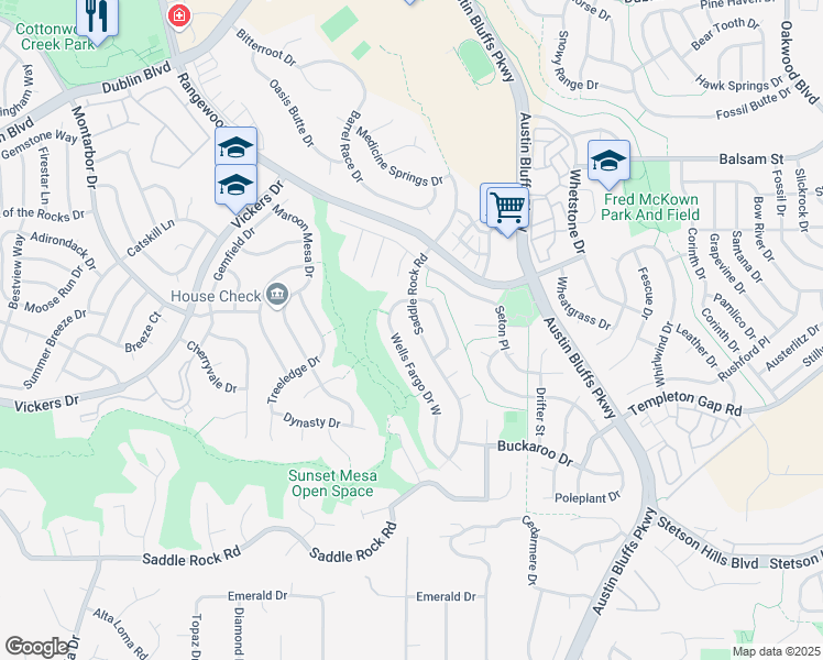 map of restaurants, bars, coffee shops, grocery stores, and more near 5650 Saddle Rock Road in Colorado Springs