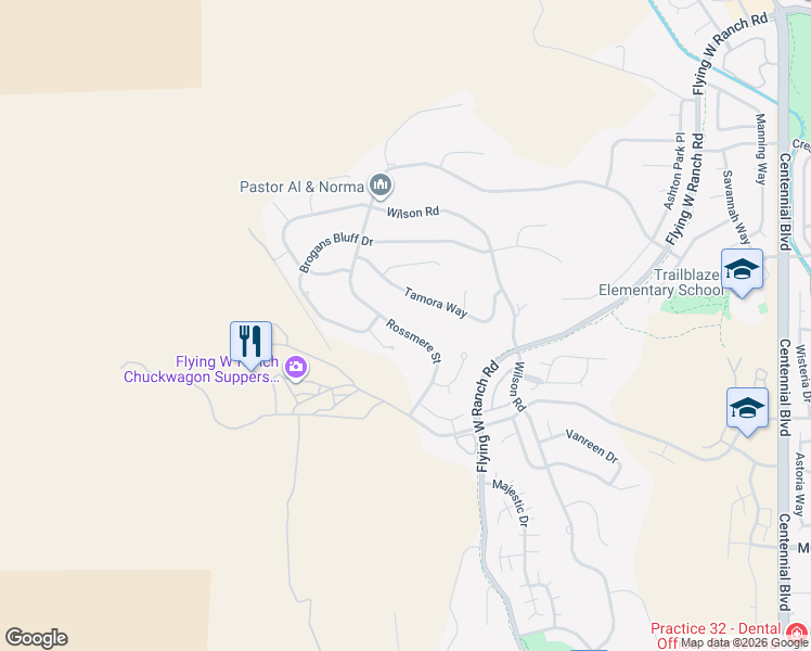 map of restaurants, bars, coffee shops, grocery stores, and more near 2845 Rossmere Street in Colorado Springs