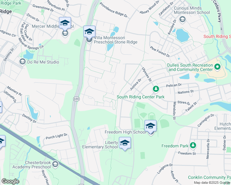 map of restaurants, bars, coffee shops, grocery stores, and more near 25260 Celest Terrace in Chantilly