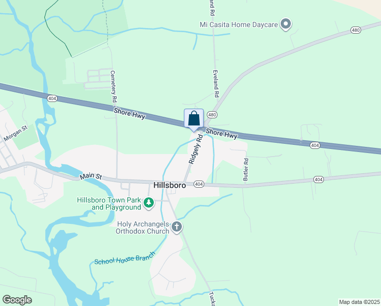 map of restaurants, bars, coffee shops, grocery stores, and more near 11302 Ridgely Road in Denton