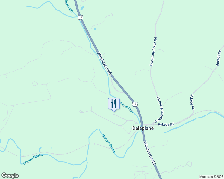 map of restaurants, bars, coffee shops, grocery stores, and more near 2720 Crooked Run Road in Delaplane