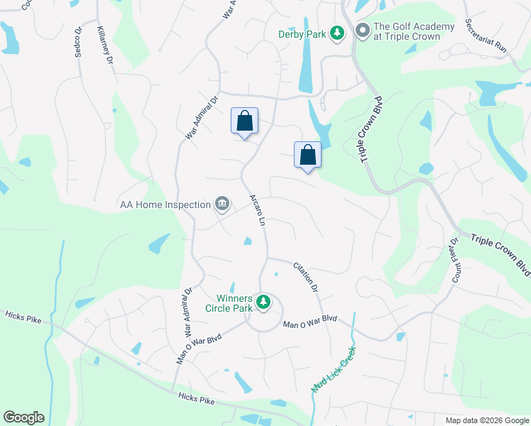 map of restaurants, bars, coffee shops, grocery stores, and more near 10992 Arcaro Lane in Union