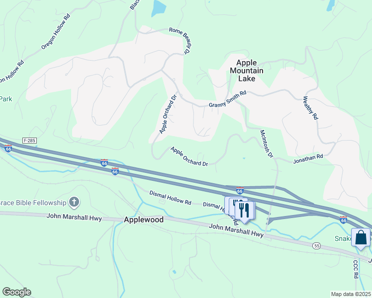 map of restaurants, bars, coffee shops, grocery stores, and more near 507 Apple Orchard Drive in Linden