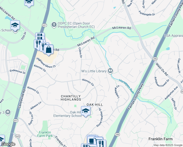 map of restaurants, bars, coffee shops, grocery stores, and more near 13324 Glen Taylor Ln in Herndon