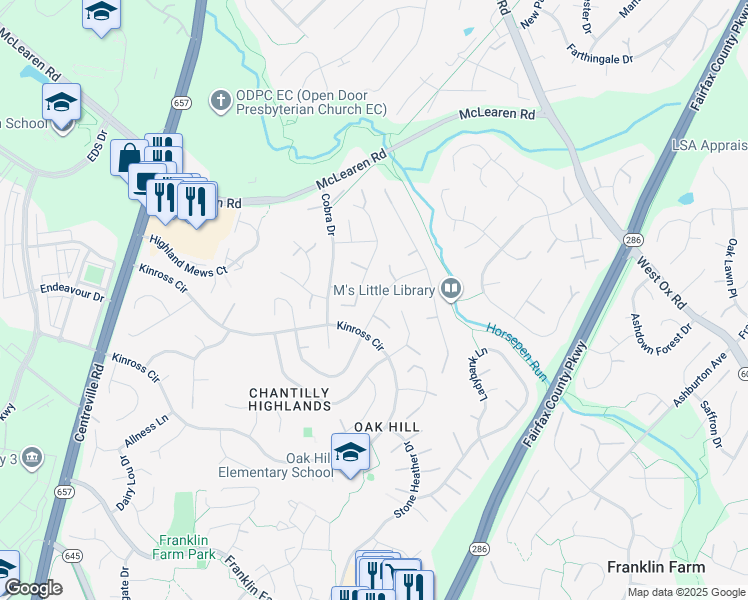map of restaurants, bars, coffee shops, grocery stores, and more near 13324 Glen Taylor Ln in Herndon